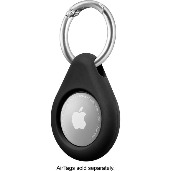Insignia™ - NS-ATC1BKX2 Key Ring Case for Apple AirTag (2-Pack) - Black - Picture 3 of 5